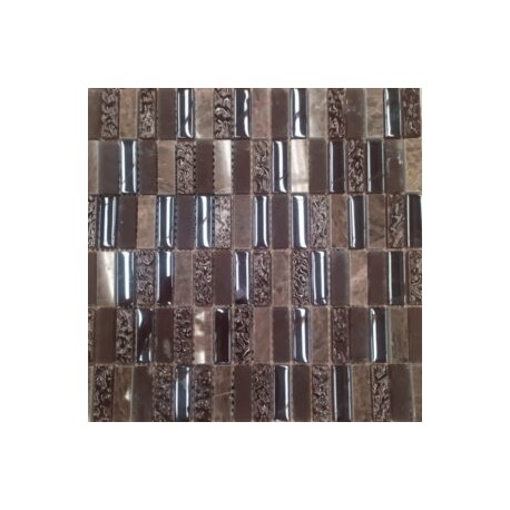 MALLA 30X30 CRISTAL BARRAS CAFE M007*